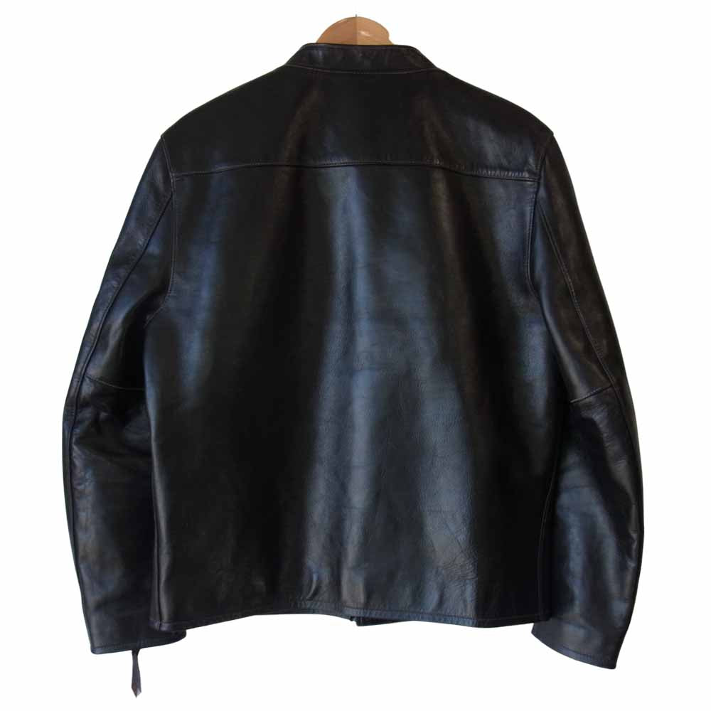 ワイツーレザー 茶芯 ヴィンテージポニー ホースハイド シングル ライダース ブラック系 44【美品】【中古】
