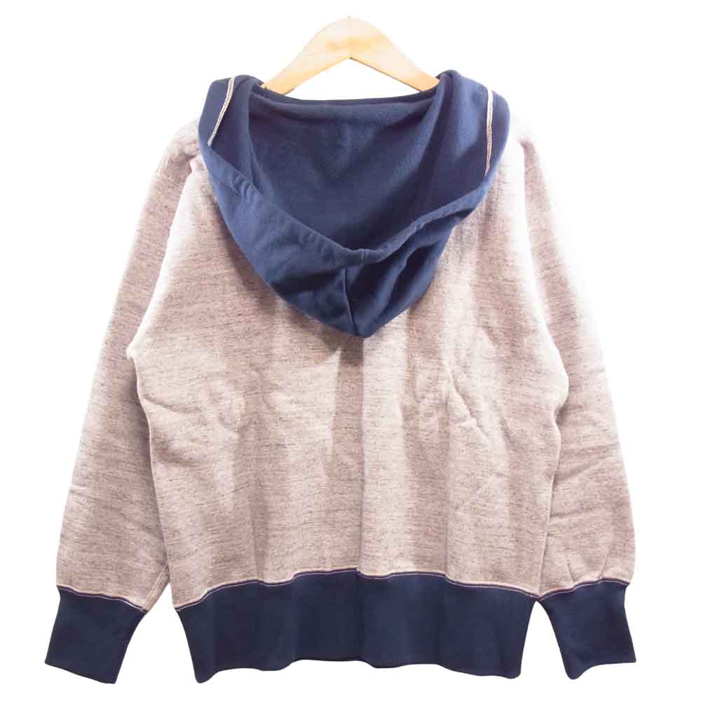 FREEWHEELERS フリーホイーラーズ 1934004 ATTACHED HOOD SWEAT PARKA 後付け パーカー グレー×ネイビー 40【新古品】【未使用】【中古】