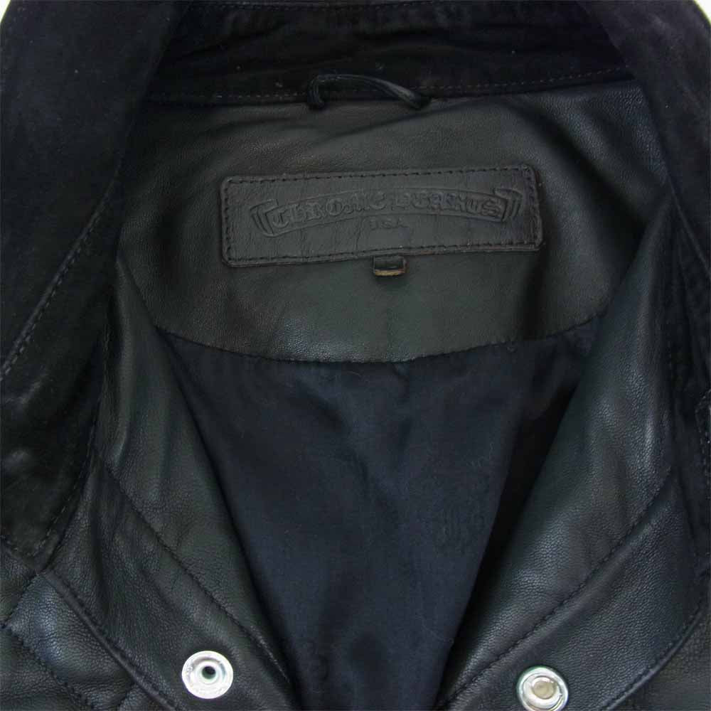 CHROME HEARTS クロムハーツ（原本無） キルティング レザー ブルゾン ブラック系 L【中古】
