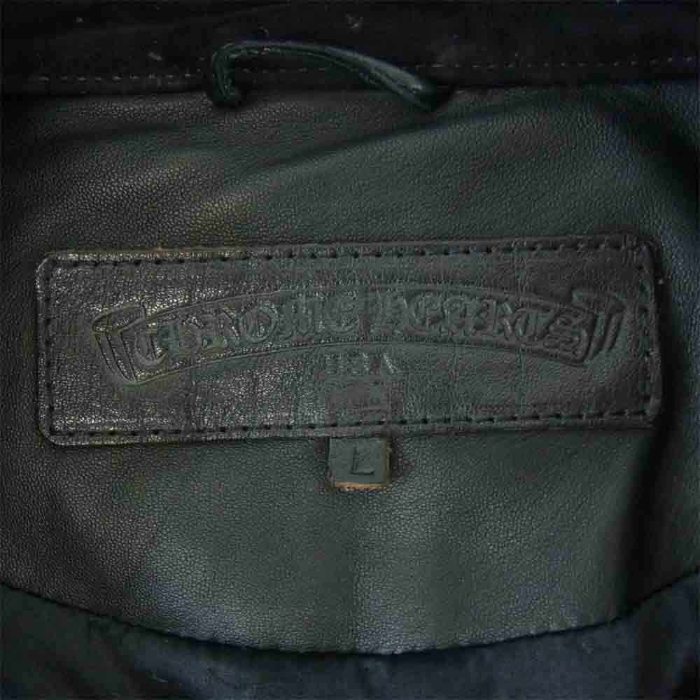 CHROME HEARTS クロムハーツ（原本無） キルティング レザー ブルゾン ブラック系 L【中古】