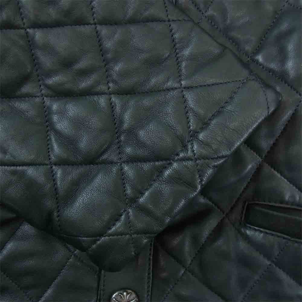 CHROME HEARTS クロムハーツ（原本無） キルティング レザー ブルゾン ブラック系 L【中古】
