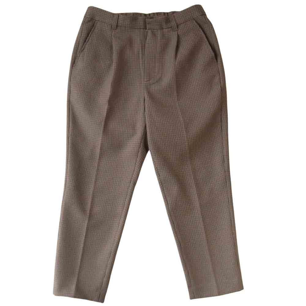 ウィムリドム 千鳥 スラックス パンツ ブラウン系 M【美品】【中古】