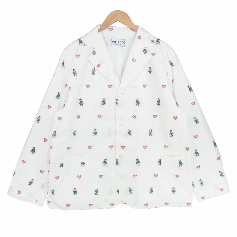 WEIRDO ウィアード WRD-19-SS-09 FOLLIES JACKET ヂャガード ジャケット 日本製 ホワイト系 2XL【中古】