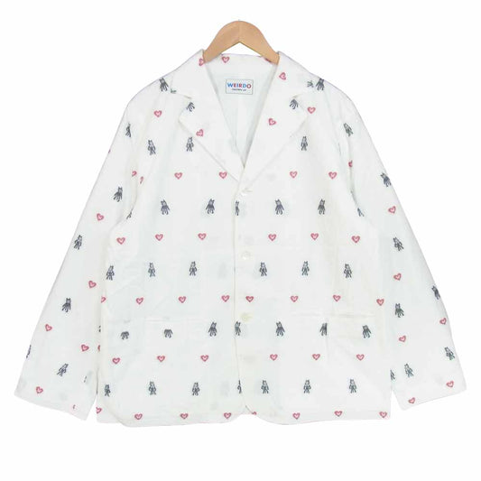 WEIRDO ウィアード WRD-19-SS-09 FOLLIES JACKET ヂャガード ジャケット 日本製 ホワイト系 2XL【中古】