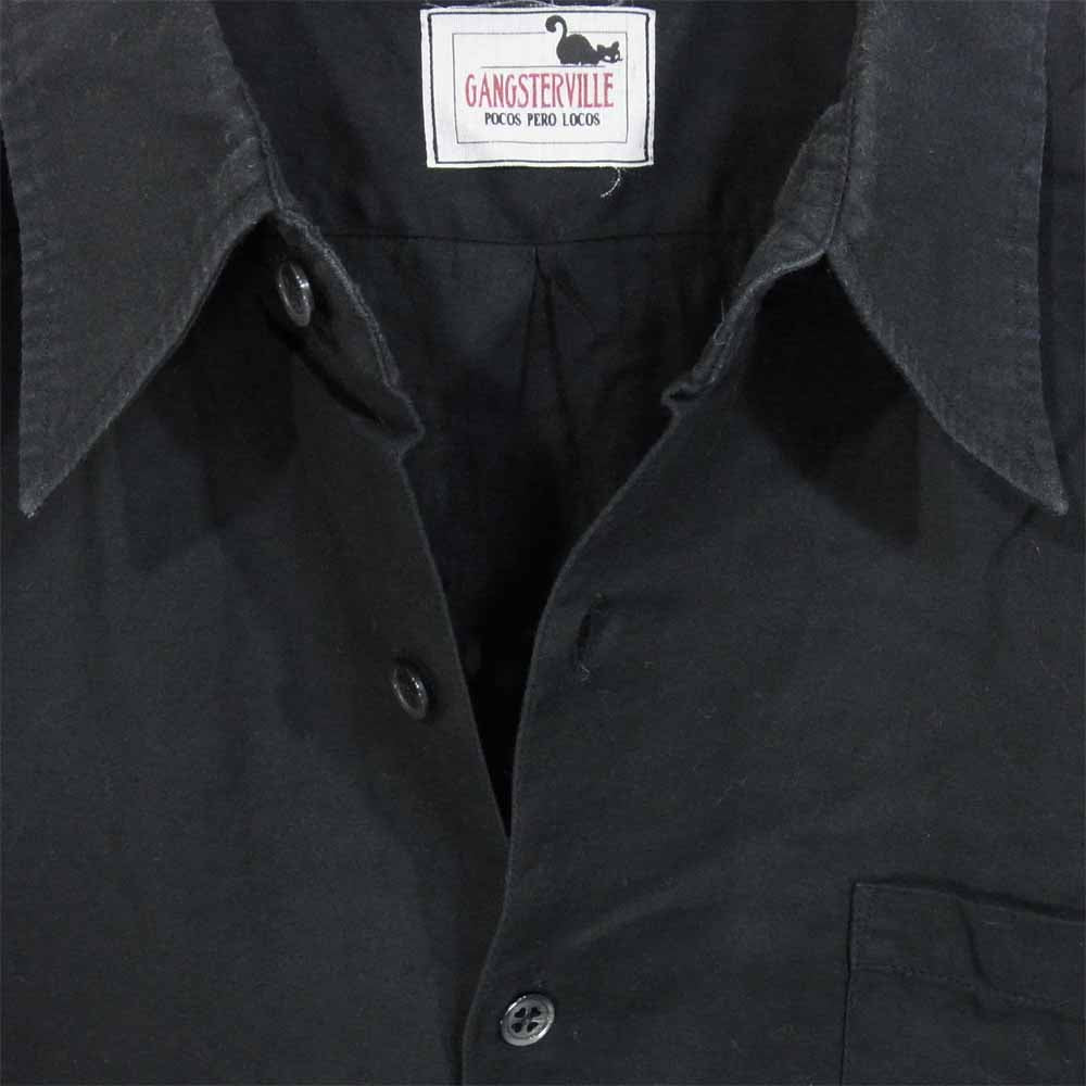 GANGSTERVILLE ギャングスタービル GSV-19-SS-32 Casino L/S Shirts カジノロングスリーブ シャツ ブラック系 XL【中古】