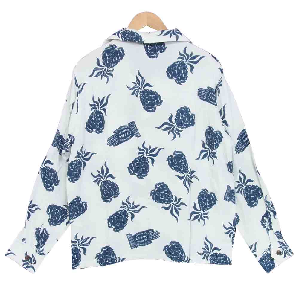 BY GLADHAND バイグラッドハンド 16SS BYGH-16-SS-08 Long Sleeve Shirts Pineapple パイナップル柄 ロングスリーブ シャツ ホワイト系 L【中古】