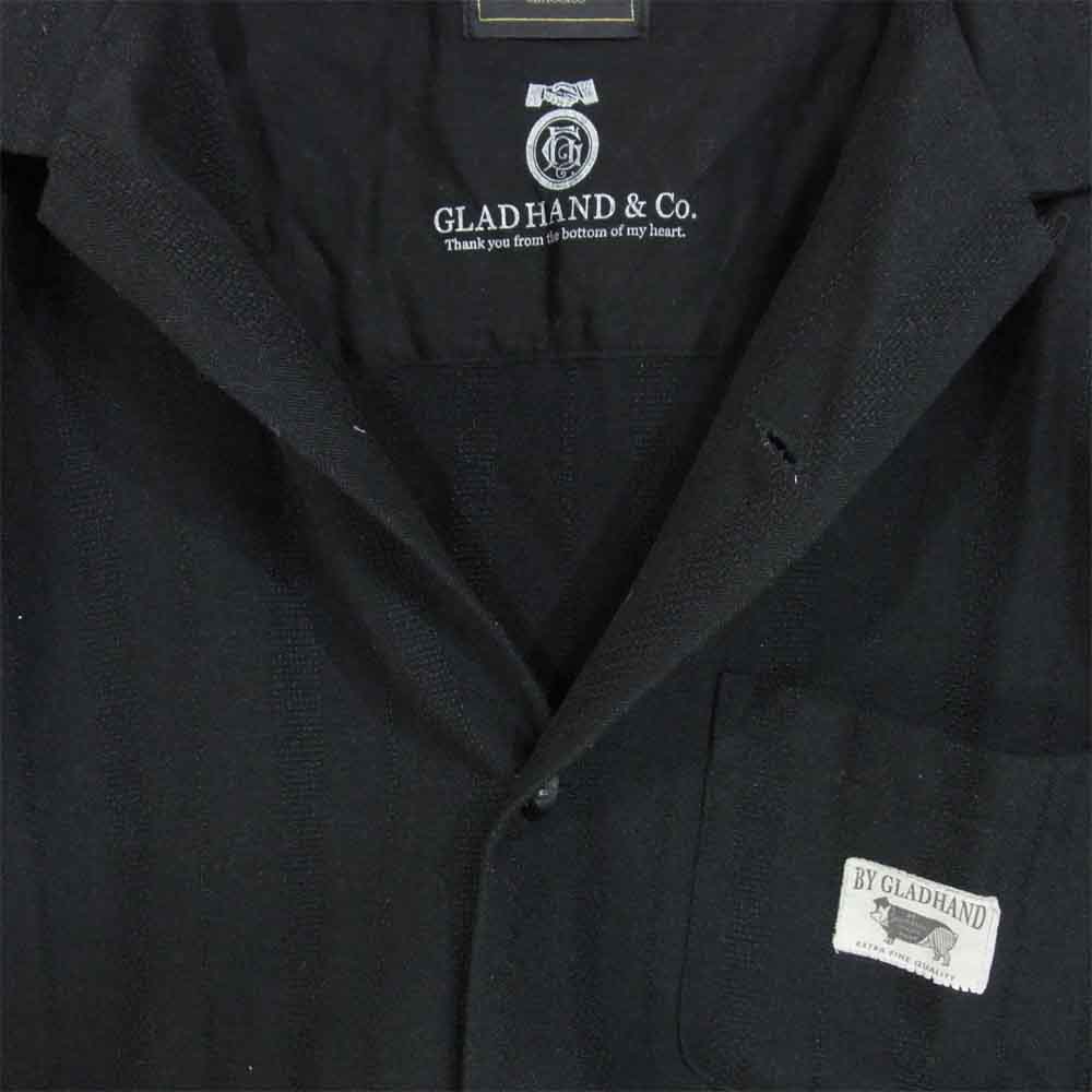 BY GLADHAND バイグラッドハンド 16SS BYGH-16-SS-10 オープンカラー シャツ リネン混合 日本製 ブラック系 L【中古】