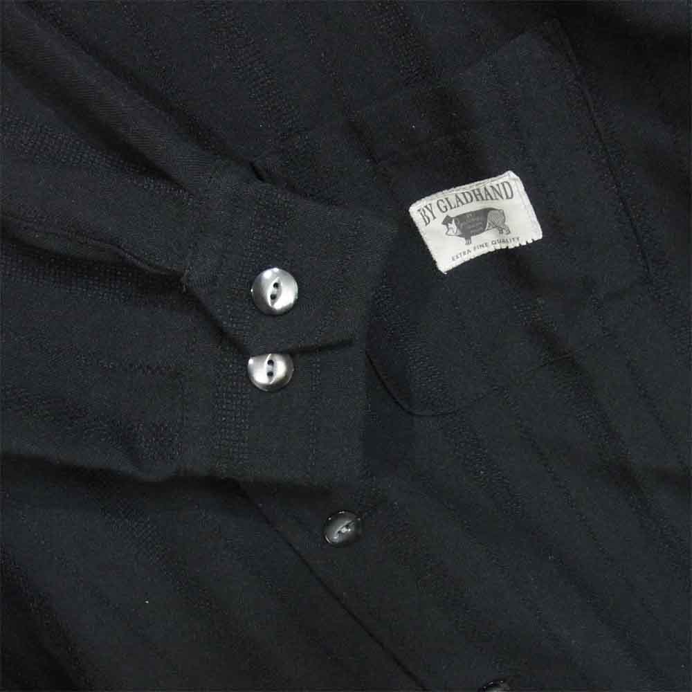 BY GLADHAND バイグラッドハンド 16SS BYGH-16-SS-10 オープンカラー シャツ リネン混合 日本製 ブラック系 L【中古】