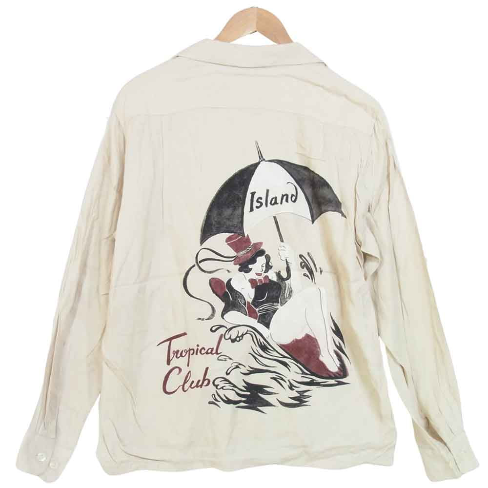 BY GLADHAND バイグラッドハンド 16SS BYGH-16-SS-07 LONG SLEEVE SHIRTS ロングスリーブ オープンカラー シャツ ベージュ系 L【中古】