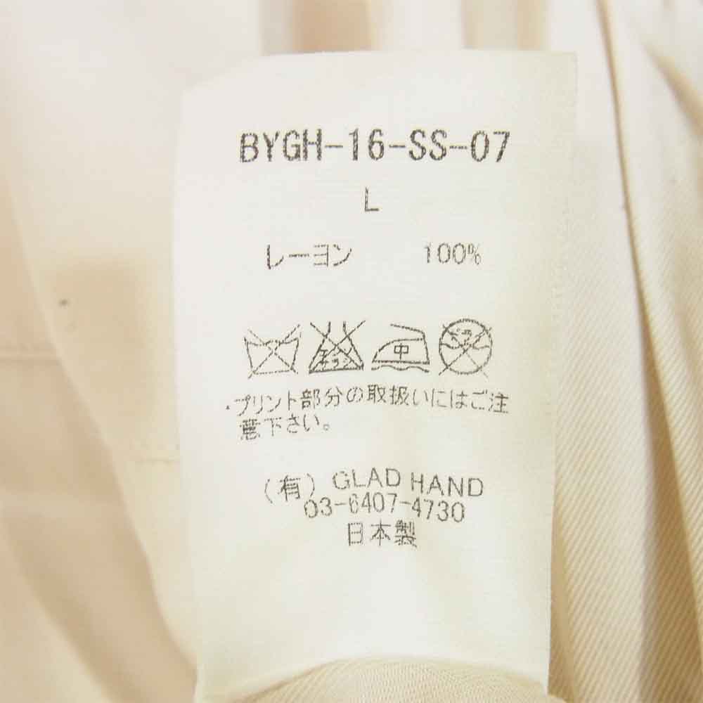BY GLADHAND バイグラッドハンド 16SS BYGH-16-SS-07 LONG SLEEVE SHIRTS ロングスリーブ オープンカラー シャツ ベージュ系 L【中古】