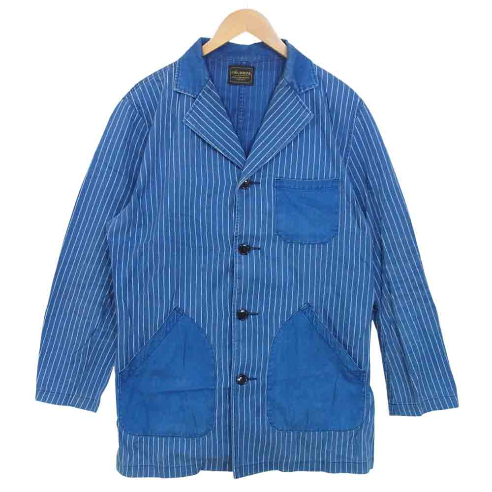 BY GLADHAND バイグラッドハンド 18SS BYGH-18-SS-07 HABERDASHER COAT インディゴ ストライプ コート インディゴブルー系 XL【中古】