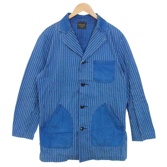 BY GLADHAND バイグラッドハンド 18SS BYGH-18-SS-07 HABERDASHER COAT インディゴ ストライプ コート インディゴブルー系 XL【中古】