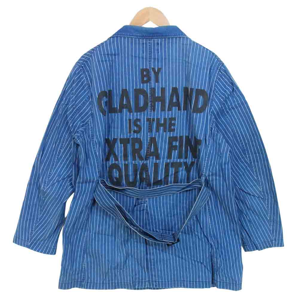 BY GLADHAND バイグラッドハンド 18SS BYGH-18-SS-07 HABERDASHER COAT インディゴ ストライプ コート インディゴブルー系 XL【中古】