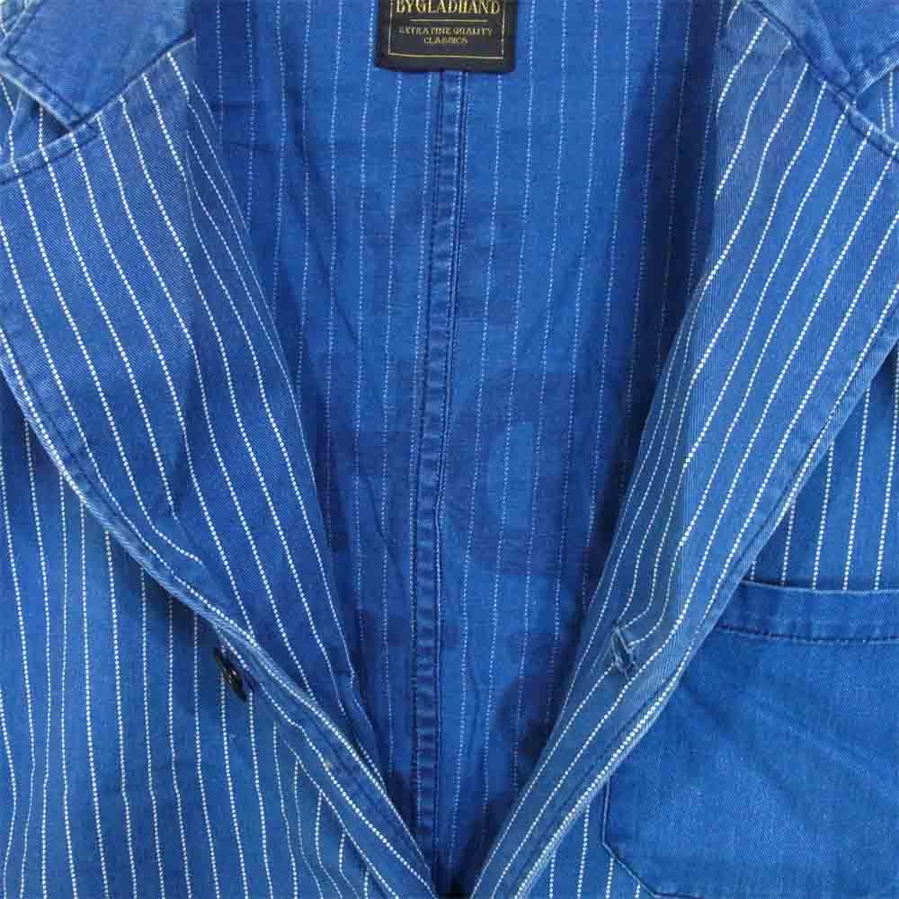 BY GLADHAND バイグラッドハンド 18SS BYGH-18-SS-07 HABERDASHER COAT インディゴ ストライプ コート インディゴブルー系 XL【中古】