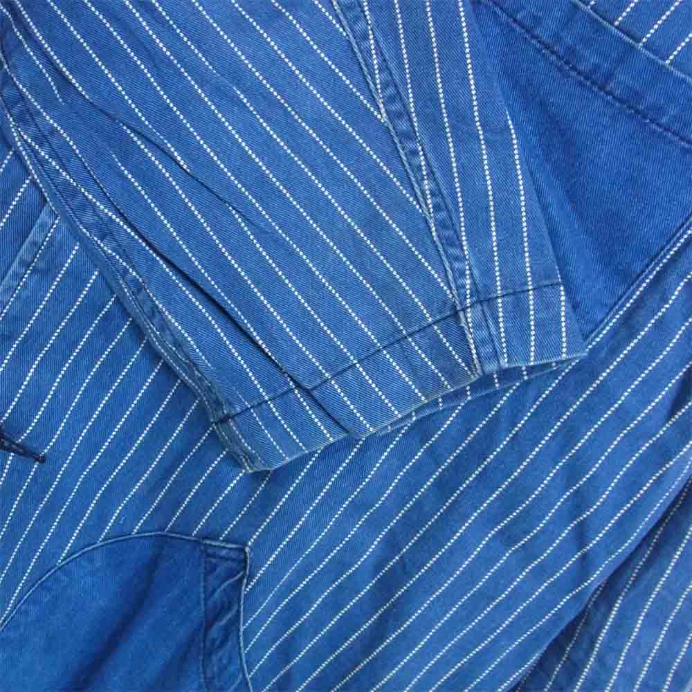 BY GLADHAND バイグラッドハンド 18SS BYGH-18-SS-07 HABERDASHER COAT インディゴ ストライプ コート インディゴブルー系 XL【中古】