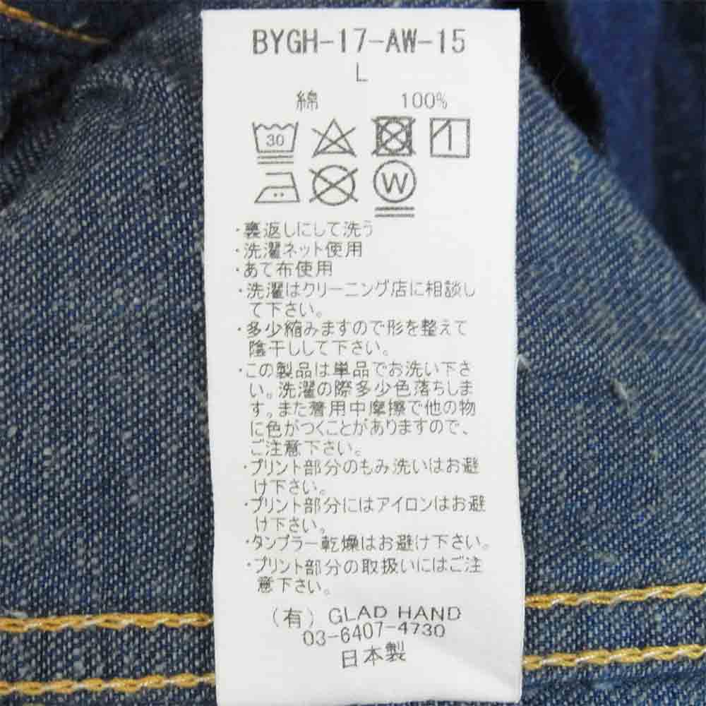 BY GLADHAND バイグラッドハンド 17AW BYGH-17-AW-15 BANI COVERALL JACKET デニム カバーオール ジャケット インディゴブルー系 L【中古】