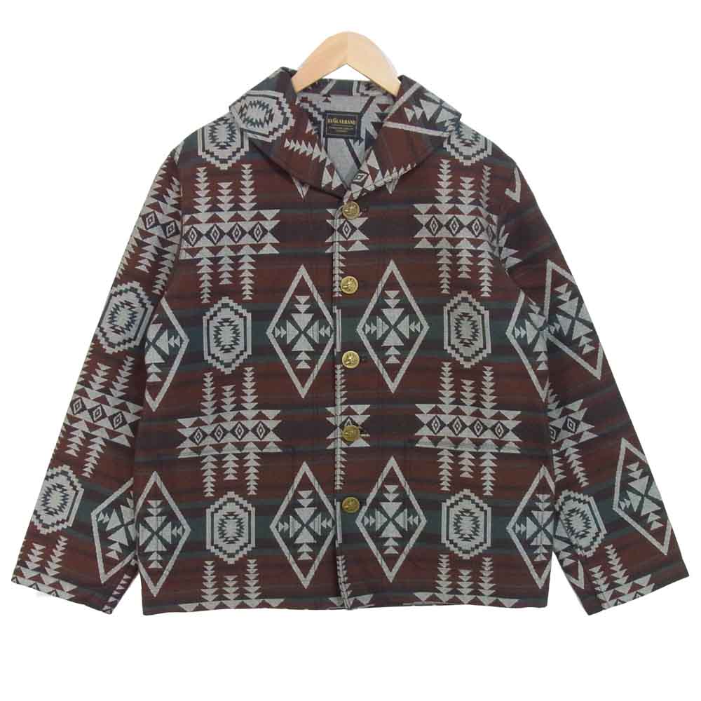 BY GLADHAND バイグラッドハンド 16SS BYGH-16-SS-05 FRONTIER JACKET ネイティブ柄 ショールカラー ジャケット 赤茶系 L【中古】