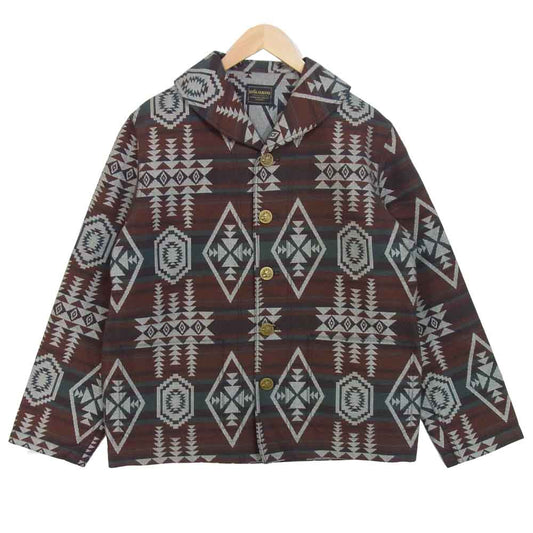 BY GLADHAND バイグラッドハンド 16SS BYGH-16-SS-05 FRONTIER JACKET ネイティブ柄 ショールカラー ジャケット 赤茶系 L【中古】