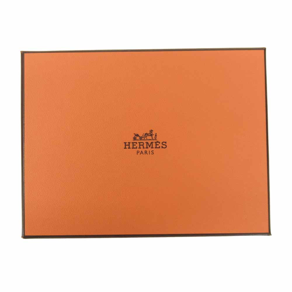 HERMES エルメス ベアン コンパクト ミコノス  A刻印 シルバー金具 財布 ネイビー系【中古】