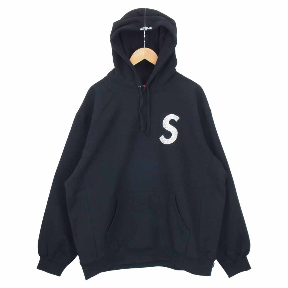 Supreme シュプリーム Swarovski S Logo Hooded Sweatshirt スワロフスキー エス ロゴ フーディー  スウェットシャツ パーカー ブラック ブラック系 XL【新古品】【未使用】【中古】