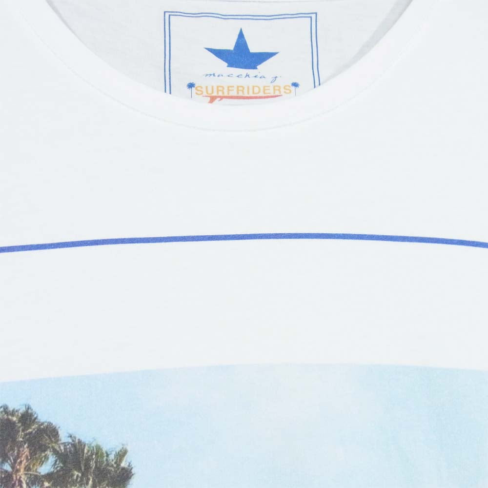 マッキアジェイ フォトプリント Tシャツ 半袖Tシャツ イタリア製 ホワイト系 L【美品】【中古】