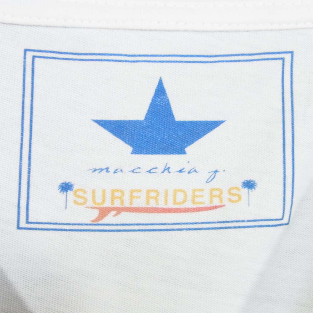マッキアジェイ フォトプリント Tシャツ 半袖Tシャツ イタリア製 ホワイト系 L【美品】【中古】