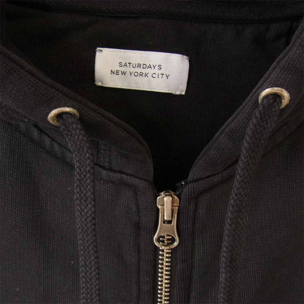 サタデーズ ニューヨークシティ ZIP SWEATSHIRT ジップアップ パーカー ブラック系 M【中古】