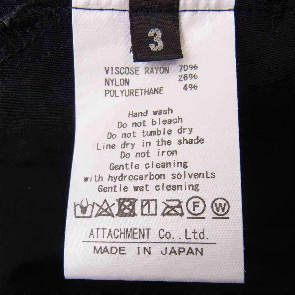 ATTACHMENT アタッチメント 20SS AP01-222 Vi Ny ハイパワーストレッチクロス ジョガーパンツ ブラック系 3【美品】【中古】