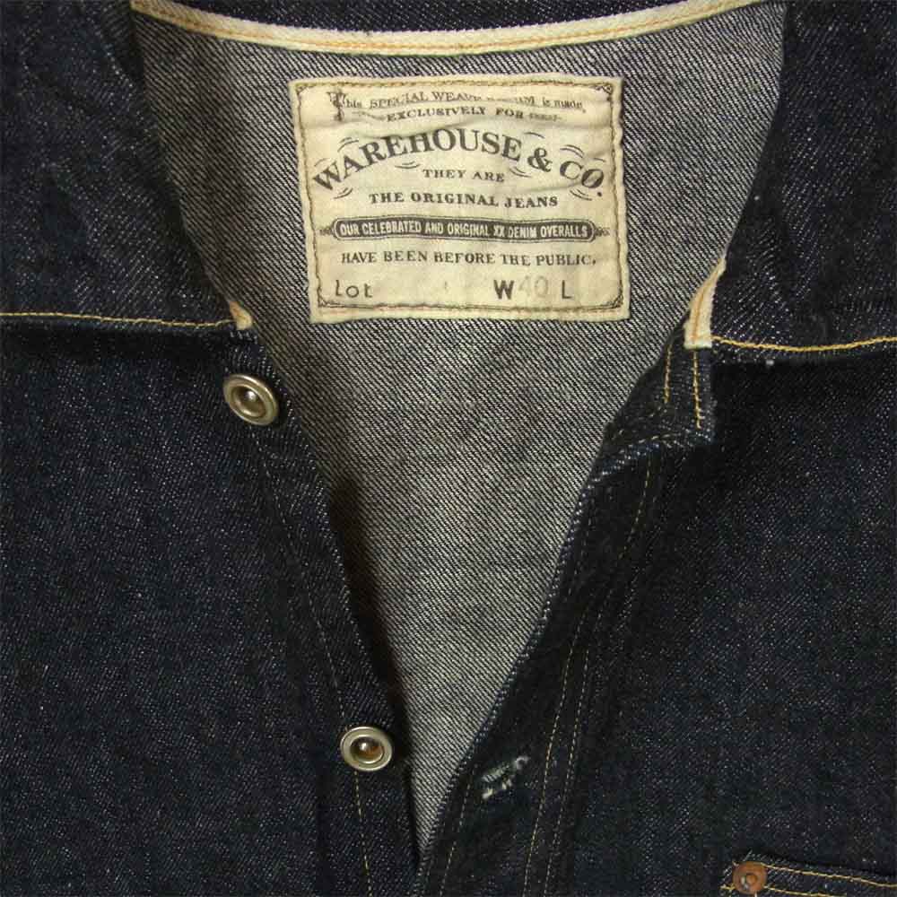 WAREHOUSE ウエアハウス CLOSED FRONT JUMPER 1890 model クローズドフロント ジャンパー プルオーバー インディゴブルー系 40【中古】
