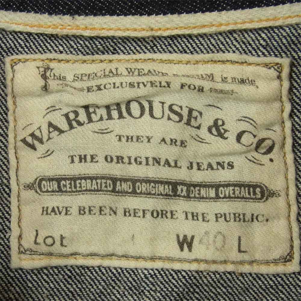 WAREHOUSE ウエアハウス CLOSED FRONT JUMPER 1890 model クローズドフロント ジャンパー プルオーバー インディゴブルー系 40【中古】