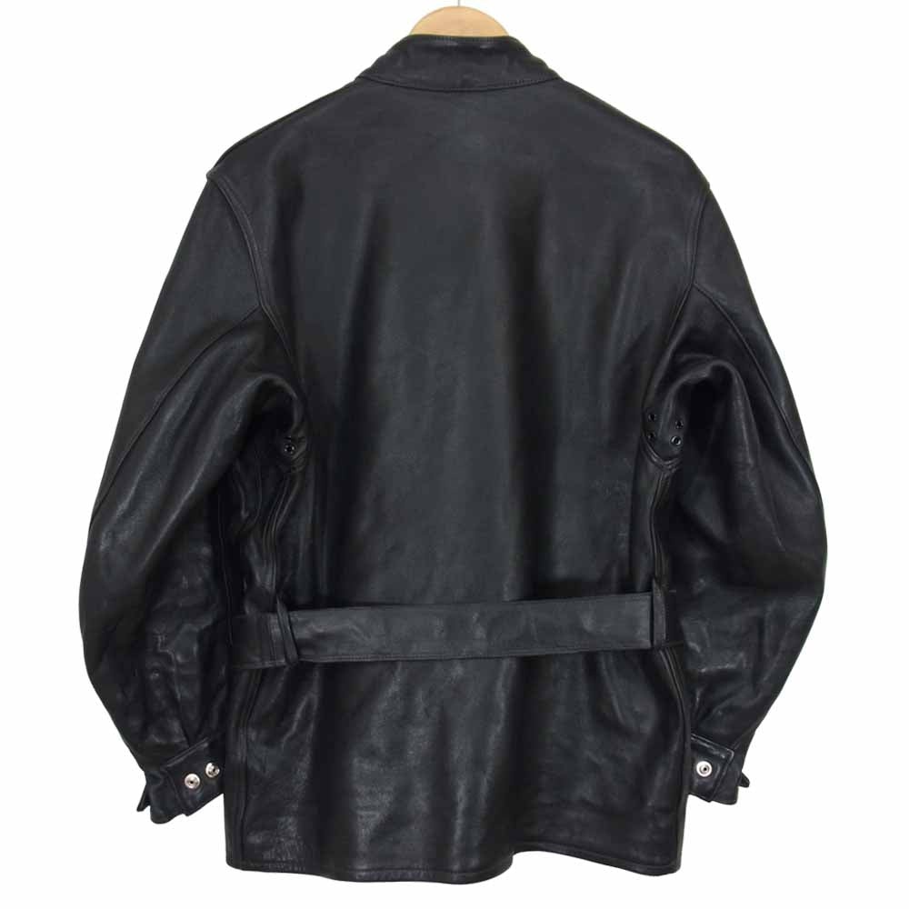 ジョーマッコイ LEATHER ENDURO TRIAL JACKET ホースハイド トレイル ブラック系 38【中古】