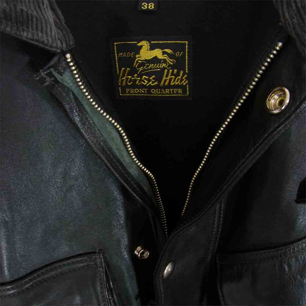 ジョーマッコイ LEATHER ENDURO TRIAL JACKET ホースハイド トレイル ブラック系 38【中古】