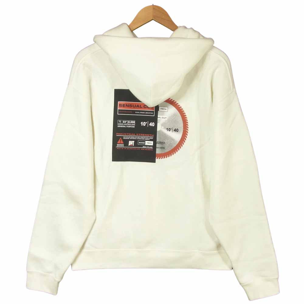 Alexander Wang アレキサンダーワン UCC2201023 HOODED SWEATSHIRT WITH SAW BLADE PRINT フーデッド スウェット パーカー ホワイト系 M【新古品】【未使用】【中古】