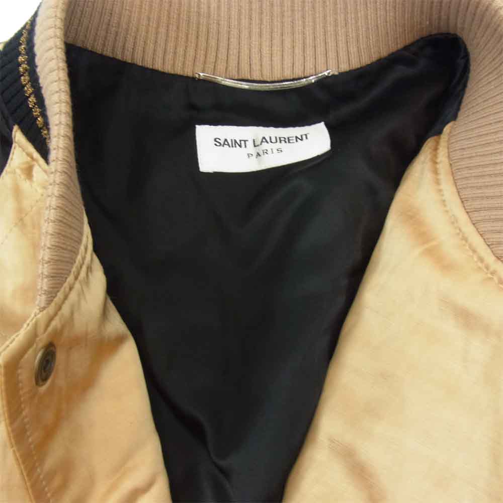 SAINT LAURENT サンローラン 21SS 国内正規品 Teddy テディ ボンバー ジャケット ゴールド系 44【極上美品】【中古】