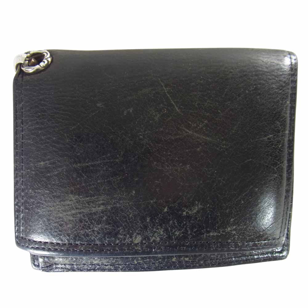 LEONARD KAMHOUT レナードカムホート メイティング フライト レザー ウォレット ブラック系【中古】