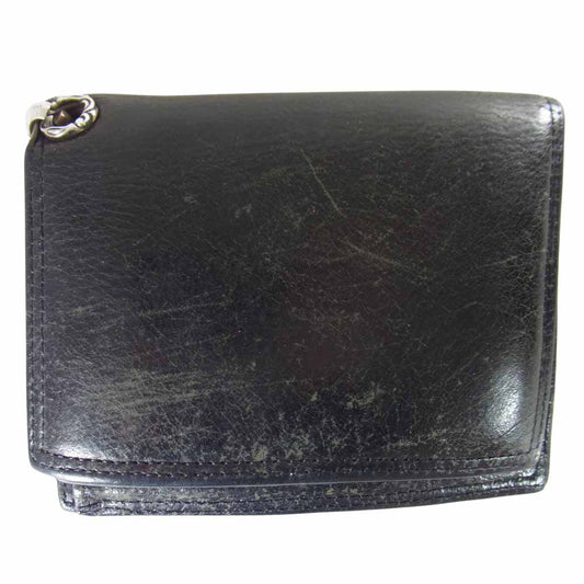 LEONARD KAMHOUT レナードカムホート メイティング フライト レザー ウォレット ブラック系【中古】