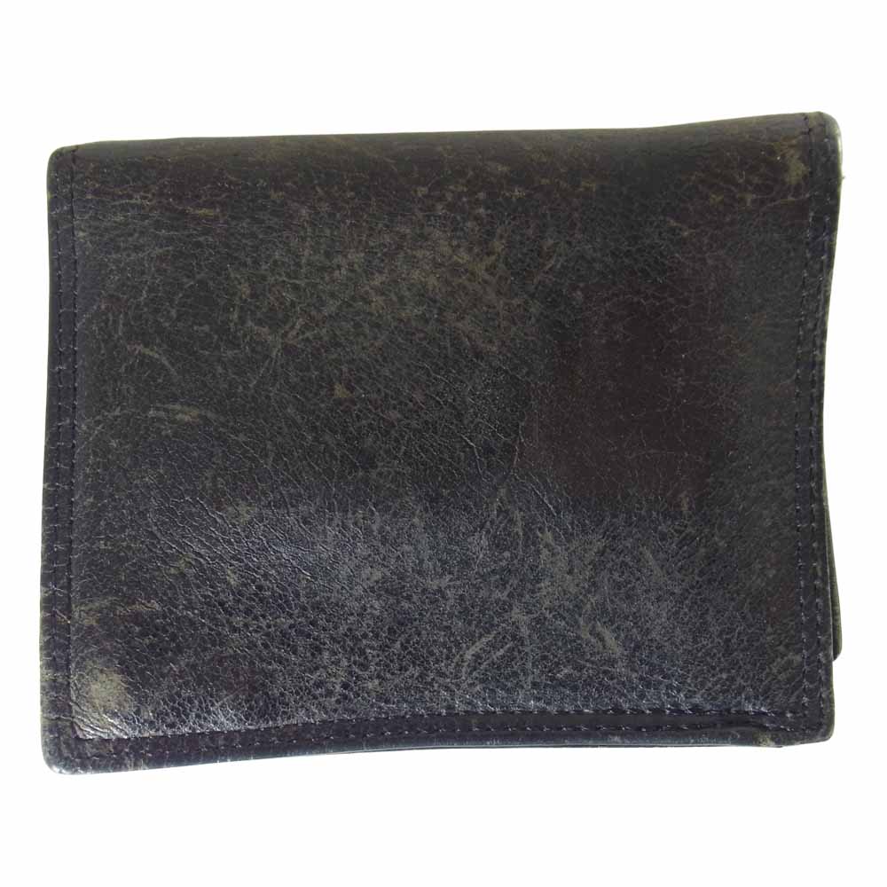 LEONARD KAMHOUT レナードカムホート メイティング フライト レザー ウォレット ブラック系【中古】
