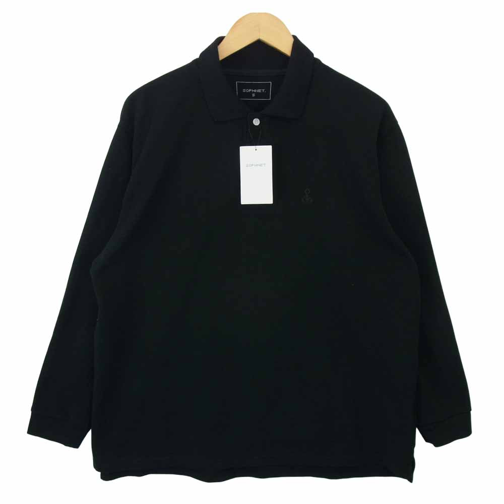 SOPHNET. ソフネット 21SS SOPH-210053 L/S WIDE POLO ロングスリーブ ワイド ポロシャツ ブラック系 S【新古品】【未使用】【中古】