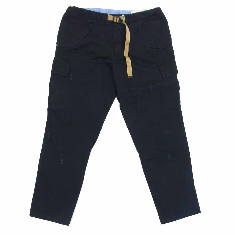 ホワイトサンド ダメージ加工 クライミング カーゴ パンツ ブラック系 50【美品】【中古】