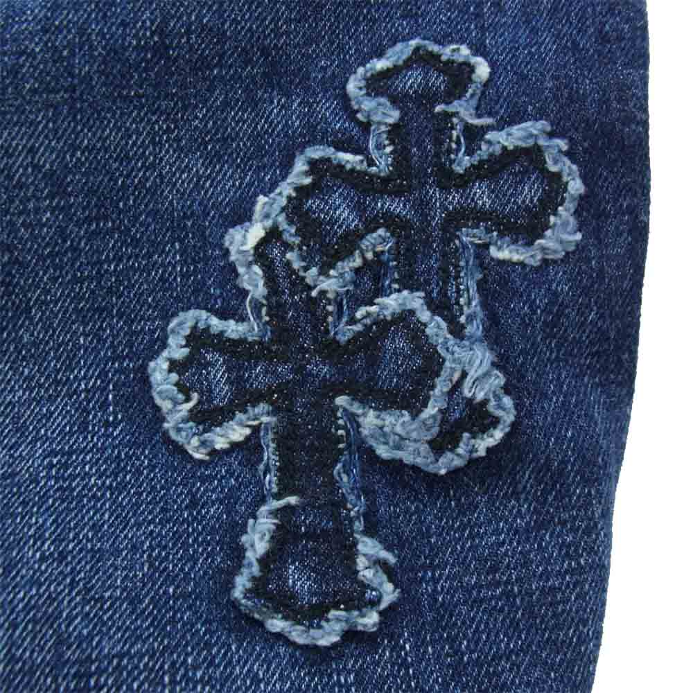 CHROME HEARTS クロムハーツ（原本無） Denim Pants クロスボールボタン クロスパッチ デニムパンツ インディゴブルー系【新古品】【未使用】【中古】