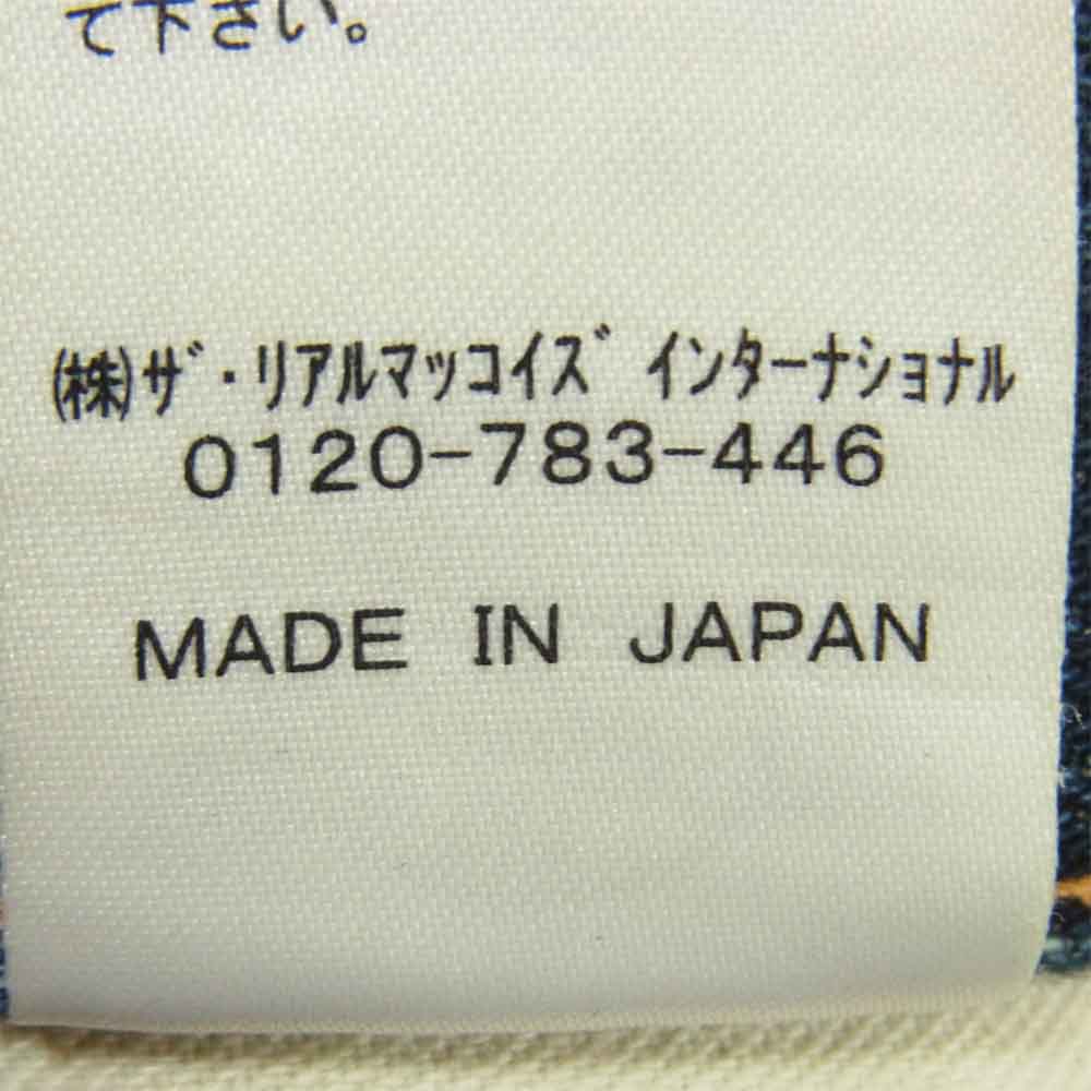 The REAL McCOY'S ザリアルマッコイズ JOE McCOY ジョー マッコイ LOT900S バックシンチ ディアスキンラベル 14.50Z デニムパンツ インディゴブルー系 W34 L36【中古】