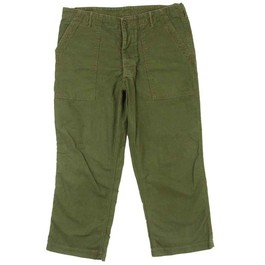 The REAL McCOY'S ザリアルマッコイズ COTTON SATEEN TROUSERS コットン サテン トラウザーズ ベイカー パンツ カーキ系 XL【中古】