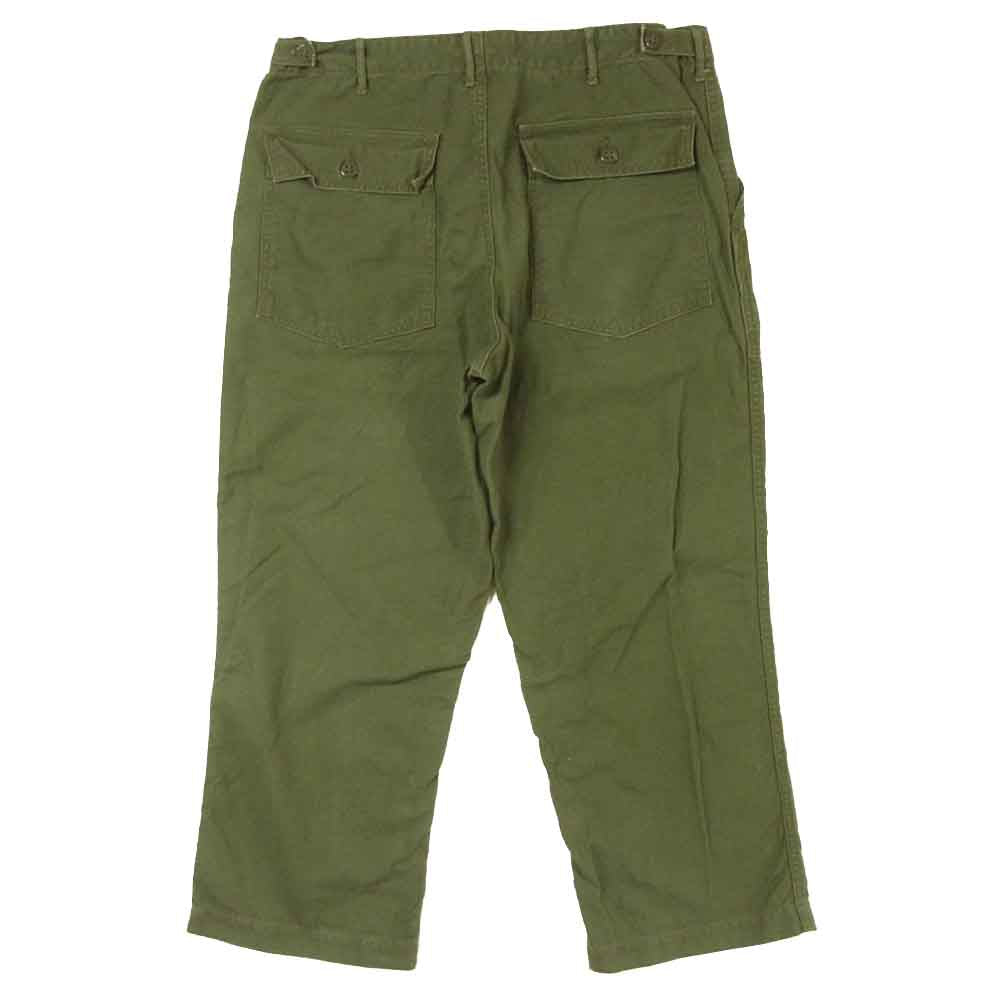 The REAL McCOY'S ザリアルマッコイズ COTTON SATEEN TROUSERS コットン サテン トラウザーズ ベイカー パンツ カーキ系 XL【中古】