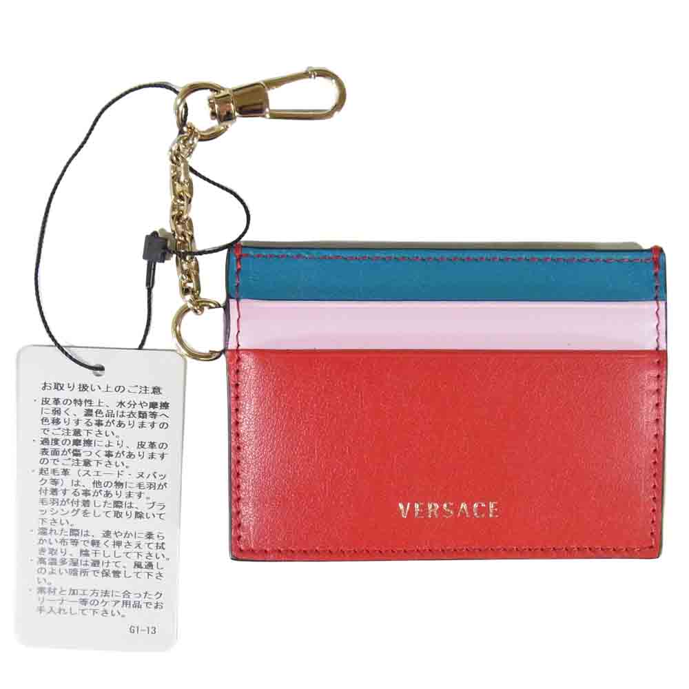 VERSACE ヴェルサーチ CARD CASE VITELLO カードケース ヴィッテロ マルチカラー系【極上美品】【中古】