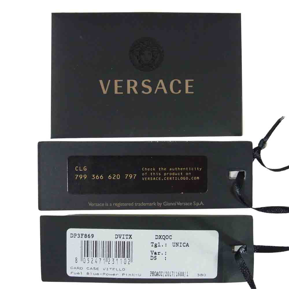 VERSACE ヴェルサーチ CARD CASE VITELLO カードケース ヴィッテロ マルチカラー系【極上美品】【中古】