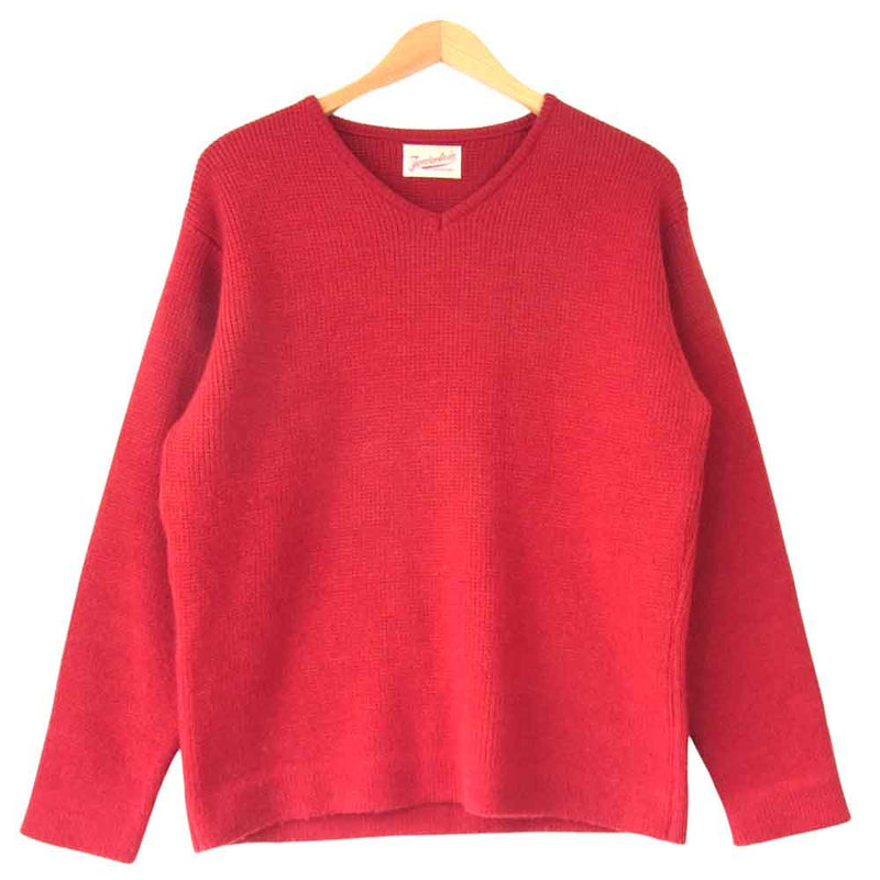 TENDERLOIN テンダーロイン T-SWEATER V Vネックニット レッド系 L【中古】