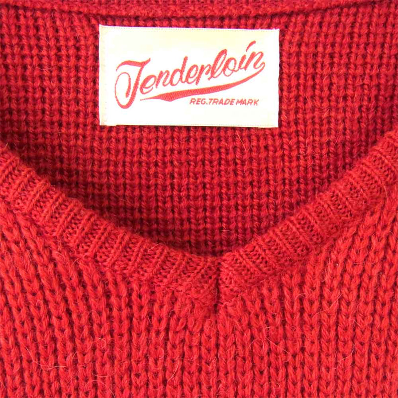 TENDERLOIN テンダーロイン T-SWEATER V Vネックニット レッド系 L【中古】