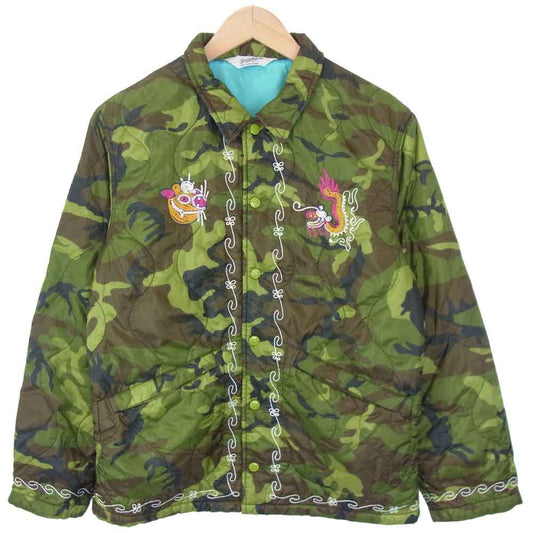 TENDERLOIN テンダーロイン 16AW T-NYLON SOUVENIR JKT ZIG-ZAG 刺繍 カモ スーベニア ジャケット グリーン系 ブラウン系 XS【中古】