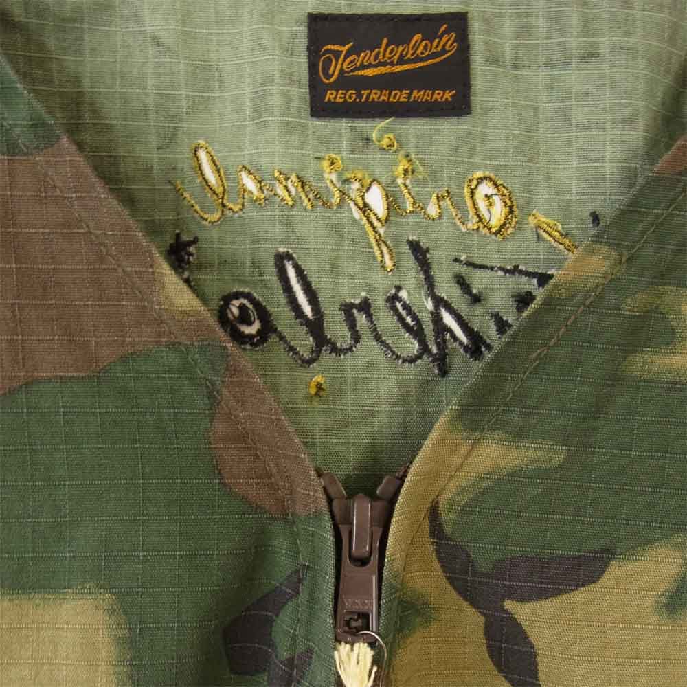 TENDERLOIN テンダーロイン 20SS ZIP UP WORK JKT U CAMO カモ ワーク ジャケット カーキ系 M【美品】【中古】
