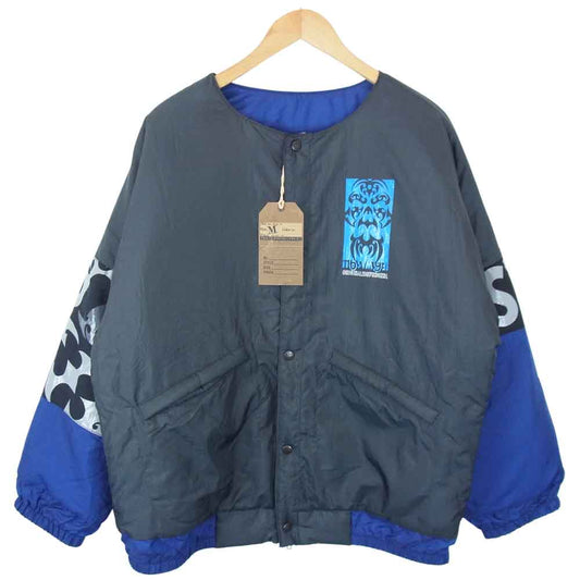 TENDERLOIN テンダーロイン DABO IMAGE JKT ノーカラー ナイロン ジャケット ボルネオスカル  グレー系 M【美品】【中古】
